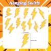 24 Pieces Lightning Hanging Swirls Flash Weather Streamers Gold Lightning Hanging Decorations Ceiling Swirls for Yellow Lightning Birthday Party Decorations Party Supplies Baby Showers Decorations