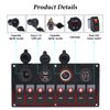 Geloo 8 Gang Marine Rocker Switch Panel, Boat Switch Panel Waterproof, 12V Switch Panel Toggle Switches Panel with LED Circuit Breaker 3.1A USB Charger Voltmeter ON/Off for Car Rvs Vehicles (Red)