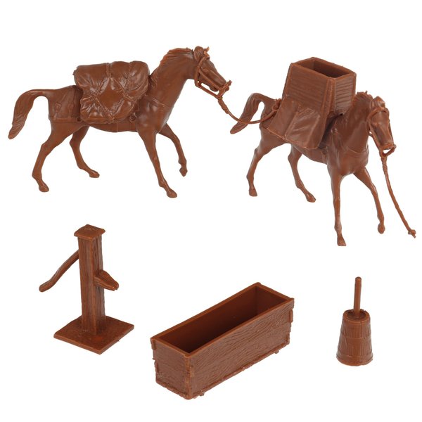 BMC Classic Marx Western Pack Horses Old West Cowboy Plastic Playset Accessories