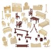 BMC Classic Marx Antique Furniture - 40pc Dollhouse Plastic Playset Accessories
