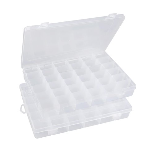 Beoccudo Tackle Box Fishing 3600 Tackle Box Organizer 2 Pack Clear Tacklebox Bead Organizer Box Plastic Organizer Tackle Storage Boxes with Dividers