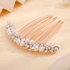 Aimimier Pearl Crystal French Hair Combs Vintage Rhinestone Long Teeth Hair Pins Dainty Hair Pieces Bridal Wedding Hair Accessories for Women and Girls(Style 2)