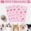 4 Pack Cat Tablecloth Paw Print Tablecloth Cat Themed Table Cover Cute Cats Plastic Tablecover Bone Sign Table Cloth Cat Party Supplies Cat Birthday Decorations Kitty Theme Birthday Decor 86 x 51 Inch