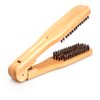 Amariver DIY Salon Hairdressing Hair Straightener Wooden Anti-static Dual-Brush Comb