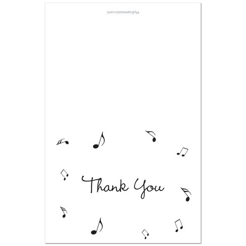 50 Music Notes Thank You Cards (Black)