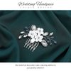 Catery Flower Bride Wedding Hair Comb Silver Small Side Comb Blue Crystal Hair Piece Jewelry Accessories for Women and Girls