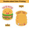 REWIDPARTY Cute Hamburger Party Invitation Cards with Envelopes & Stickers（Set of 15） Shaped Fill-in Invitations Party Supplies Favors for Birthday Baby Shower Party Celebration Cards for Kids Teens