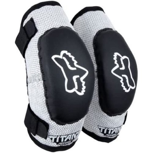 Fox Racing PeeWee Titan Motocross Elbow Guard, Black/Silver, S/M