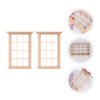 DOITOOL 2PCS Dollhouse Windows 1 12 Scale Wooden Dollhouse Window Frame, Dollhouse Furniture Miniature Window Frames for 1 12 Doll House Furniture Accessories