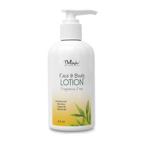 Deluvia Moisturizing Body Lotion &amp; Face Lotion, 8oz with Organic Aloe Vera, Shea Butter, Organic ...