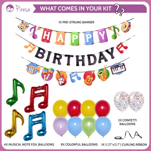 Pirese Music Birthday Banner, Music Party Decoration, Music Party Decor | Music Birthday Party Decorations | Kids Party Music | Music Notes Party Decorations | Karaoke Music Themed Party Decorations