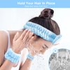 my novel things Hair towel wrap for women, Shower cap reusable waterproof, Shower cap and Hair Towel set, Come with a spa headband and wristbands Soft and Breathable for Long Thick Hair-Blue