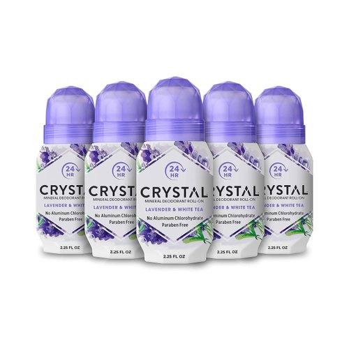 CRYSTAL Deodorant Mineral Deodorant Roll-On, Lavender &amp; White Tea 2.25 oz (Pack of 5) SG_B002F8I8...
