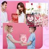 Valentines Gift Bags Party Favors - 40 PCS Valentine Paper Bags + 42 PCS Valentine Stickers for Kids Adult, 8 Patterns Valentine Treat Bags Valentine Goodies Bags for Wrapped Gifts Party Decorations