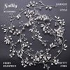 Salliy Wedding Hair Comb Silver Leaf Bridal Hair Piece Silver Rhinestone Hair Accessories for Women and Girls (E)