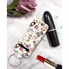 KLLRO RUO Chapstick Holder Keychain Fashion Lipstick Sleeve Lip Balm Portable Pocket Lip Gloss Tube Holder Clip-on Makeup Travel Accessories - I Love Coffee