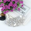 EVER FAITH Bridal Hair Accessories Crystal 5 Inch Bridal Rose Flower Bouquet Hair Side Comb Clear Silver-Tone For Women