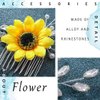 Unicra Bride Wedding Hair Comb Sunflower Bridal Side Comb Crystal Hair Accessories for Women and Girls (Silver)