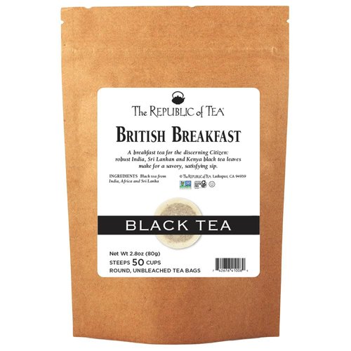 The Republic of Tea British Breakfast Black Tea, 50 Tea Bags, Gourmet Blend, Non-Gmo Project Verified