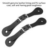 1 Pair Spur Straps, Adult Western style Spurs Leather Belt Genuine Leather Horse Riding Accessories(Black)