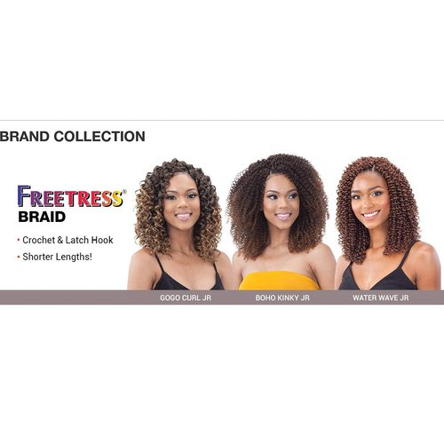Freetress Braid Crochet and Latch Hook BOHO KINKY JR JUNIOR (3-Pack, OT530)