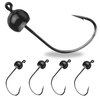 Reaction Tackle Tungsten Wacky Jig Heads - 5-Pack for Bass Fishing Jigs, Weedless Option Wacky Worm Hook - Finesse Jig for Soft Plastics and Wacky Worms - 1/16 - Black