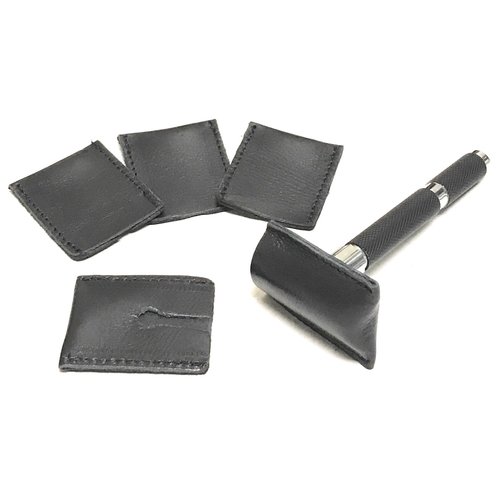 G.B.S Leather Double Edge Safety Razor Head Protective Sheath, Travel Cover, Pack of 5