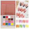 Gradient nail powder,Solid nail powder,Nail Pigment Palette,16 Color Nail Pigment Powder Set Create Stunning Ombre Nail Art with Glittery Shades Perfect DIY Nail Accessories