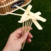 10 Pcs Bamboo Dragonfly Wood Toys Propeller Stuffed Dogs for Airplane Party Favors Flying Spinners Fly Copter to-y Outdoor Drawstring Wooden