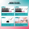 W Eyelash Extensions 3D Premade Fans W Lashes 0.07 C Curl Matte Black W Shaped Volume Fans Easy Fan Lash Extensions by GEMERRY(0.07-C-8-14)