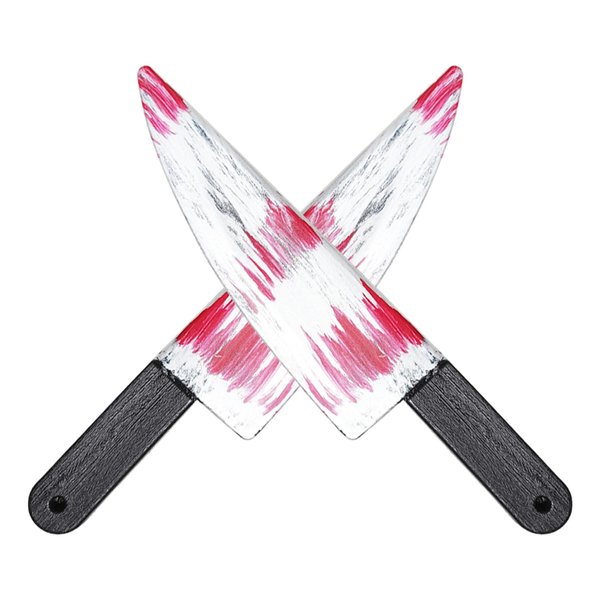 Rotumaty 2 PCS Fake Knife, Scary Halloween Costumes Accessories, Bloody Prop Knife - Realistic Cosplay Prank Toy Prop for Masquerade Party Haunted House Decoration