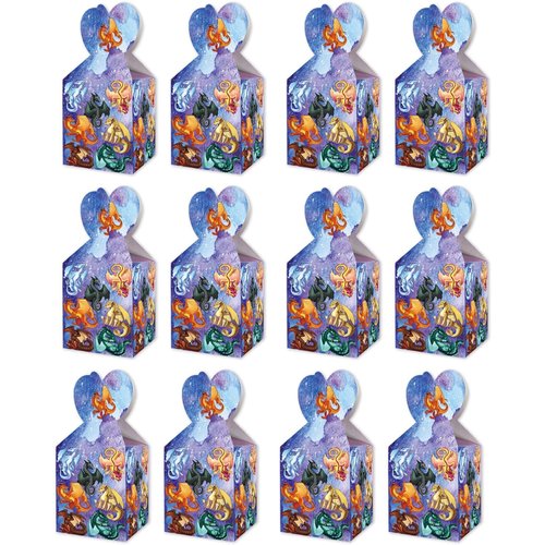 Jlemon 12 pcs Wings of Fire Dragon Paper Candy Boxes Theme Birthday Party Candy Boxes gift bags Party Suppliers Set Favor Candy Boxes Party Decoration