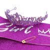 Jaciya Birthday Girl Sash Birthday Crown Purple Crown for Women Girls Princess Tiara Birthday Party Decorations Gifts