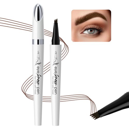 Jutqut Microblading Eyebrow Pen, Eyebrow Pencil with 4-Prong Micro-Fork Tip Applicator, 3D Magical Eye Brow Pencils for Women, Waterproof Long-Lasting Tattoo Eyebrows, Natural Brows Eyebrow Pen