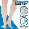 ABSOLUTE SUPPORT Made in USA - Graduated Support Opaque Compression Knee High Socks for Men 20-30mmHg | For Swelling, Lymphedema, Post Surgery - Tan, Medium, A104TN2
