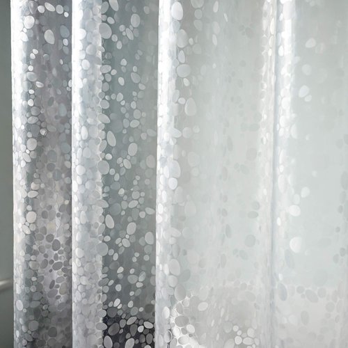 AooHome Eva Pebble Decor Shower Curtain Liner, Extra Long Bathroom Shower Curtain with 5 Bottom Magnets, Semi-Transparent, Water Repellent, 72 x 96 Inch