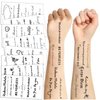 10 Sheets Black and white letters Temporary Tattoos Stickers, pattern, Motivational phrase and Multiple design styles Body Art Temporary Tattoos for Women, Girls or Kids