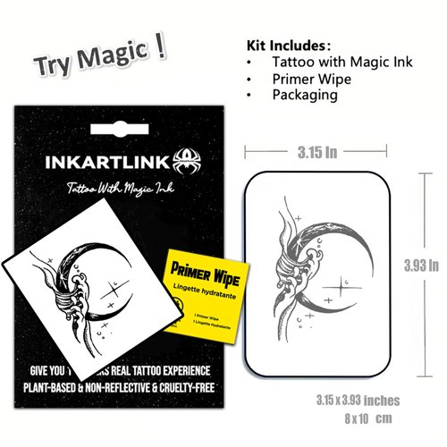 INKARTLINK Semi Permanent Tattoos, Temporary Tattoos for Girls, Party Tattoos, Waterproof, Natural and Realistic, Cruelty-free, Easy to Apply (Waves)