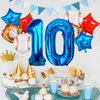 Lukinuo Baseball Balloons 10th Birthday Decorations Baseball Birthday Party Supplies Glove Baseball Foil Balloons Red White and Blue Star Balloons Number 10 Baseball Balloon for Rookie of The Year Boy