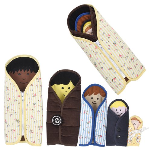Constructive Playthings Cloth Nesting Dolls for Kids, Learning Toys with Clothing Fixtures Teaches Self-Dressing, Inclusive Diversity Dolls for Social Emotional Play, Toddler Toys for 2 Years & Up