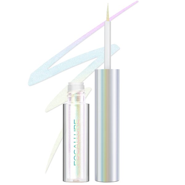 FOCALLURE Chameleon Liquid Eyeliner,Intense Color Shifting Eyeliner Pen,Metallic Multi-Reflective Finish,Sweatproof,Smudge-proof,Ultra-Fine Tip,GOLDEN BLOOD