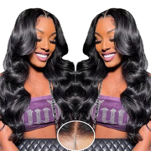 Aolvoblees 30 Inch Glueless Wigs Human Hair Pre Plucked Pre Cut For Beginners 6X4 Body Wave Lace Front Wigs With HD Lace Closure 3 Seconds To Wear And Go Human Hair Wigs 180% Density No Glue Pre Cut