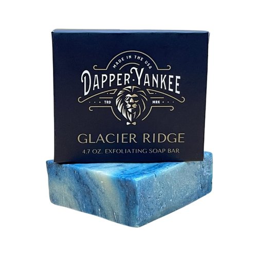 Dapper Yankee Glacier Ridge Natural Soap Bar for Men - Medium Grit, Cooling Soap, Refreshing