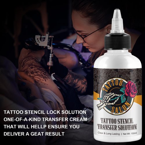 Tattoo Stencil Transfer Gel Solution, Tattoo Stencil Gel, Stencil Magic Cream, Tattoo Application Solution for Transfer Paper Machine Stencils, Long-Lasting & Clear, 150ml
