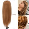 Mannequin Head Human Hair, 80% Real Hair 26-28" Cosmetology Mannequin Head Hair Styling Hairdressing Practice Training Doll Heads with Clamp Holder and Tools (#27 Light Brown)