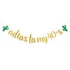 Dalaber Adios to My 40's Banner - Mexican Gold Glitter 49th,50th Birthday Party Decoration for Women, Men - Mexican Fiesta Theme Birthday Party Supplies