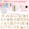 JOFONY DIY Wooden Magnets,36 pcs Paint Your Own Wooden Art Painting Craft Bulk Toys for Kids Age 3-12 Basket Stuffers Party Favors for Boys Girls Prize Goodie Birthday Gifts for Kids