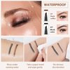 2PCS 3D Microblading Eyebrow Tattoo Pencil 4 Fork Tip, Waterproof Microblading Eyebrow Pencil Contouring Pen, For Natural-Looking Eyebrows,With Micro-Fork Tip(Black and Dark Brown)
