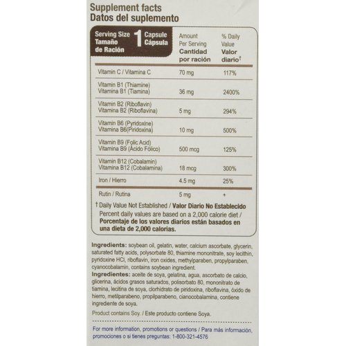 Bedoyecta Multivitamin Contains Iron, Folic Acid, Vitamin C, B1, B2, B9, and B12, 30 Count