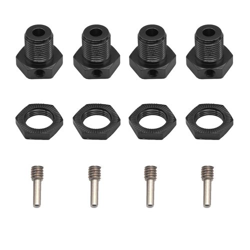 Share Goo Aluminum Wheel Hubs 17mm Hex Nuts Threadlock Compatible with Traxxas E-Revo E-Maxx Revo 3.3 Slayer Pro 4x4 Summit XO-1 1/10 Off-Road Climbing Car (Black)
